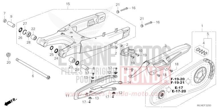BRAS OSCILLANT de Africa Twin PEARL GLARE WHITE (NHB53H) 2025